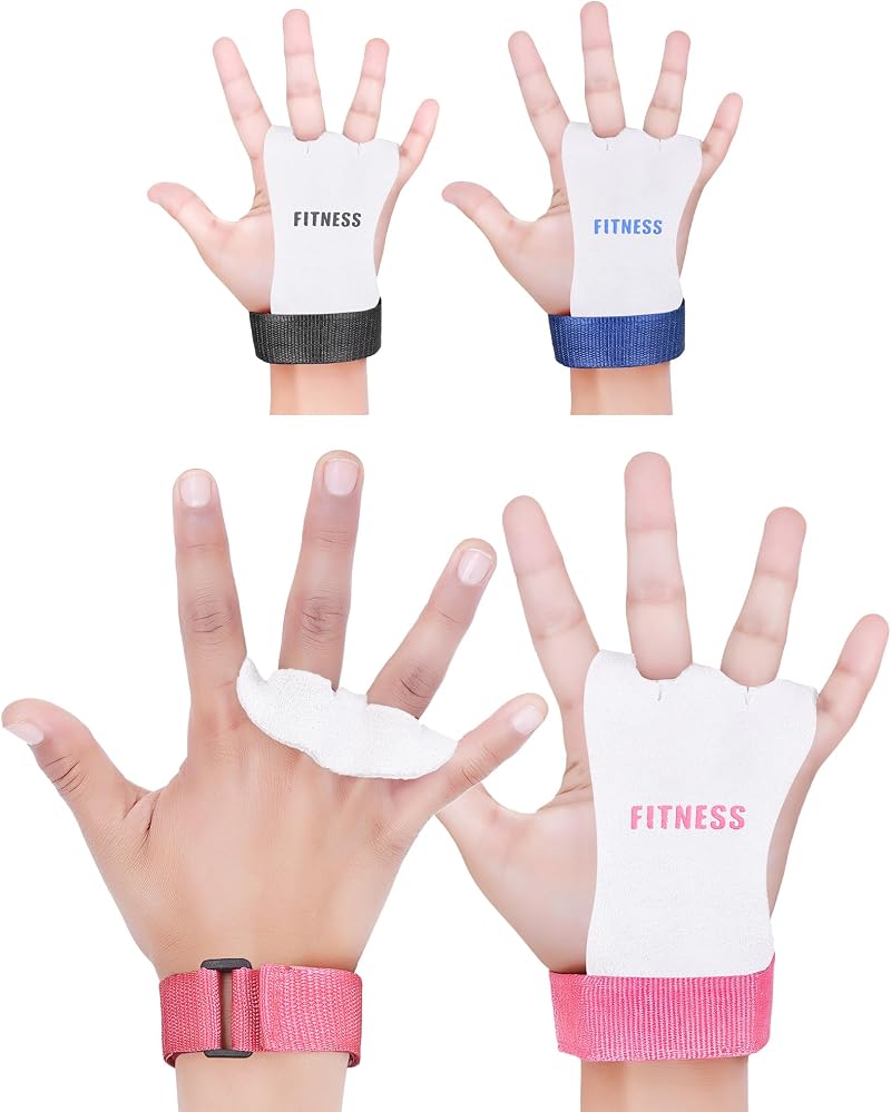 ULTRA FITNESS Gymnastics Grips Kids Leather Palm Bar Gloves Pink S