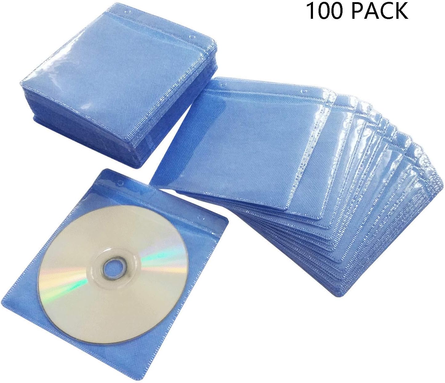 HAPLIVES CD/DVD/BluRay Sleeves,DoubleSided Refill Plastic