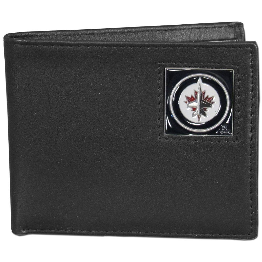 Siskiyou NHL Sports Mens Winnipeg Jets Leather Bi-fold Wallet One Size Black