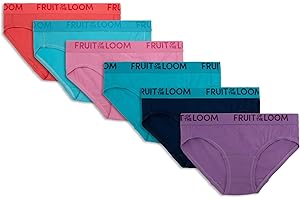 Fruit of The Loom Girls Energize Girl’s Hipster Underwear, 6-PackHipster Panties