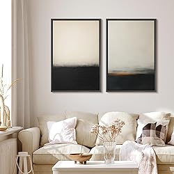 MUDECOR Framed Canvas Print Wall Art Set Black and
