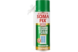PROFESSIONAL SOMA FIX Spray Foam - Expanding Foam, Polyurethane Gap Filler for Doors, Windows, Pipes, Frames, Cracks & Holes + All-Weather (17 oz / 500ml)