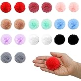 YUYUDEHM 20 PCS Faux Fur Pom Poms, 2 Inch Fluffy Pom Poms with Elastic Loop for DIY Crafts Hats Gloves Bags (10 Colors)
