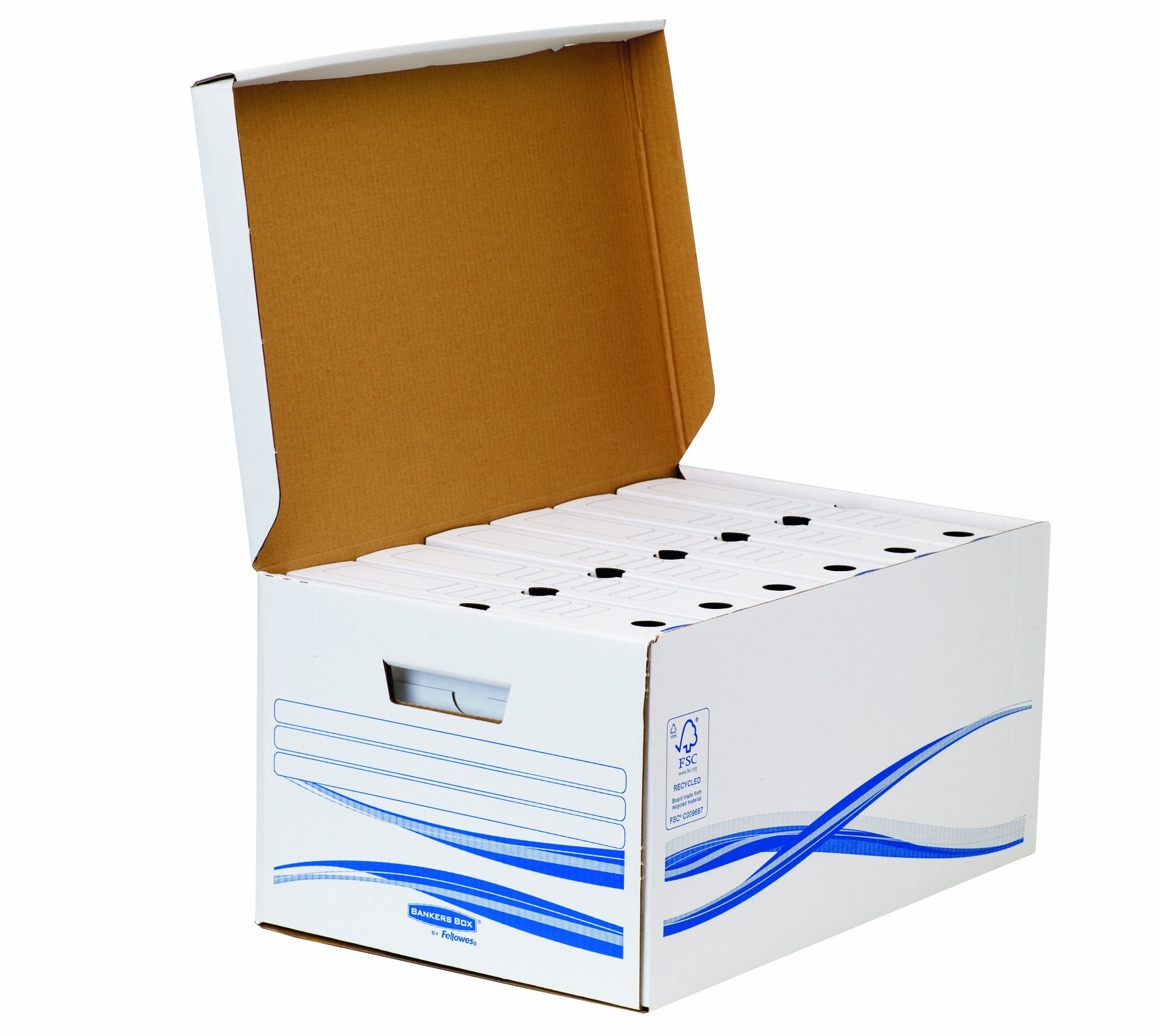 Fellowes Bankers Box Container Basic Pack of 6 Archive Boxes - 8 cm White/Blue