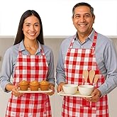 Native Fab Kitchen Apron 2 Pack - 100% Cotton Adjustable, Durable Apron with Pockets, Perfect for Cooking, Baking, Grilling