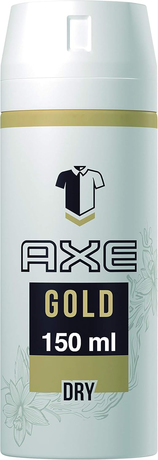 Axe Gold AntiPerspirant Deodorant, Dual Action Technology, 150 ml