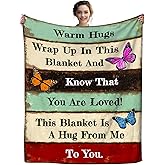 DRCBF Get Well Gifts for Women Blanket After Surgery Warm Hugs Inspirational Religious Words Blankets and Throws Gifts for Sofa Couch Living Room 50"X40"