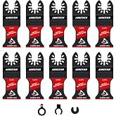 10 Pack Carbide Oscillating Saw Blades for Nails Cutting | Multitool Blades for Hard Material, Hard Metal, Bolts &amp; Screws, Quick Release, 40X Longer Life, for Dewalt Milwaukee Ryobi