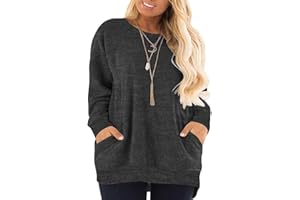 DOLNINE Women's Plus Size Sweatshirts Color Block Long Sleeve Pocket Shirts Tops