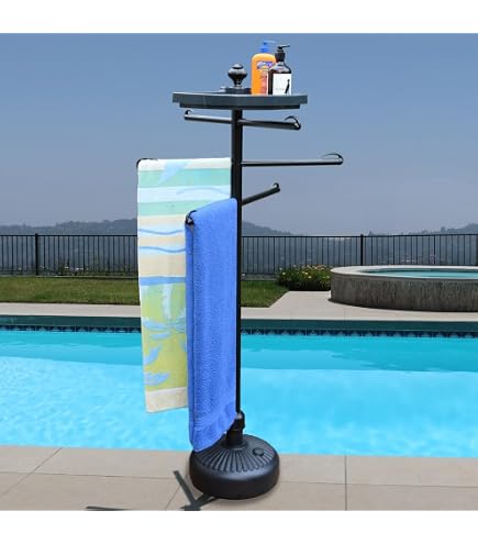 Metal Pool Towell Rack Heavy Duty Towel Stand Heavy Duty Metal Pool Towel Rack - 6 Bar Stand ...
