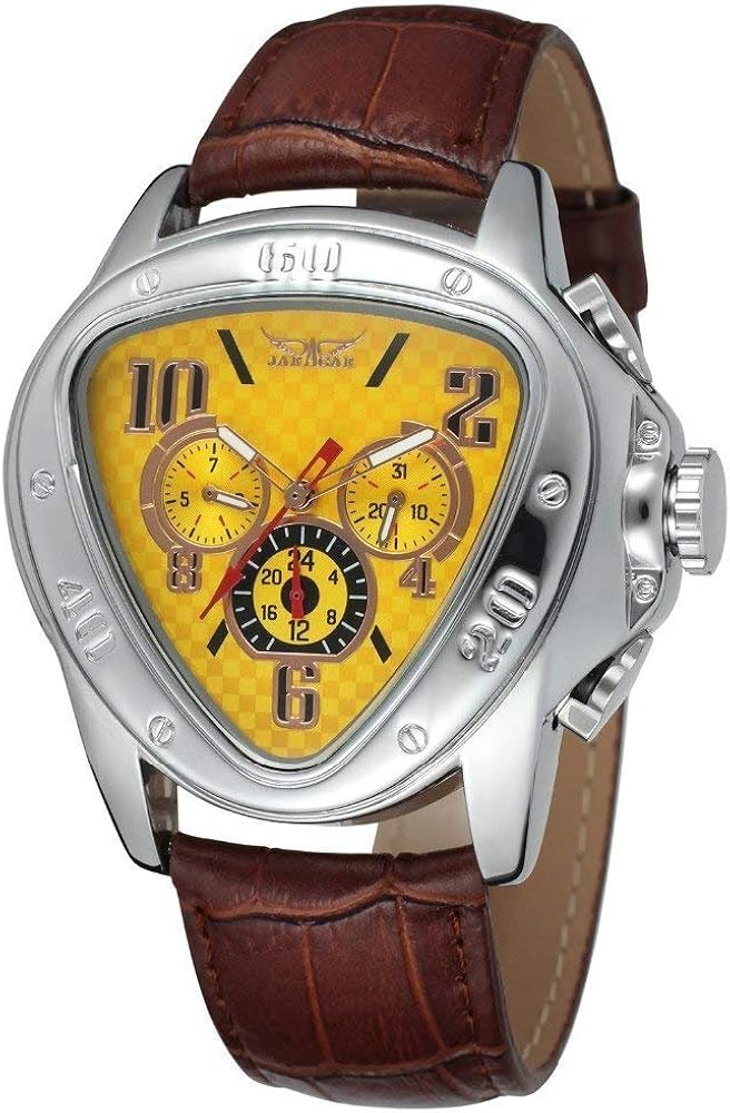 Men's Oversized Triangle Dial Automatic Mechanical Leather