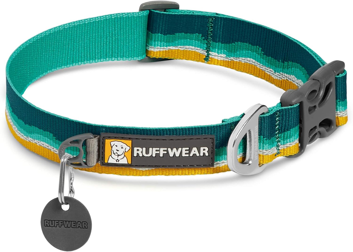 RUFFWEAR - Crag Dog Collar, Durable and Comfortable Collar for Everyday Use (14"-20", Seafoam)