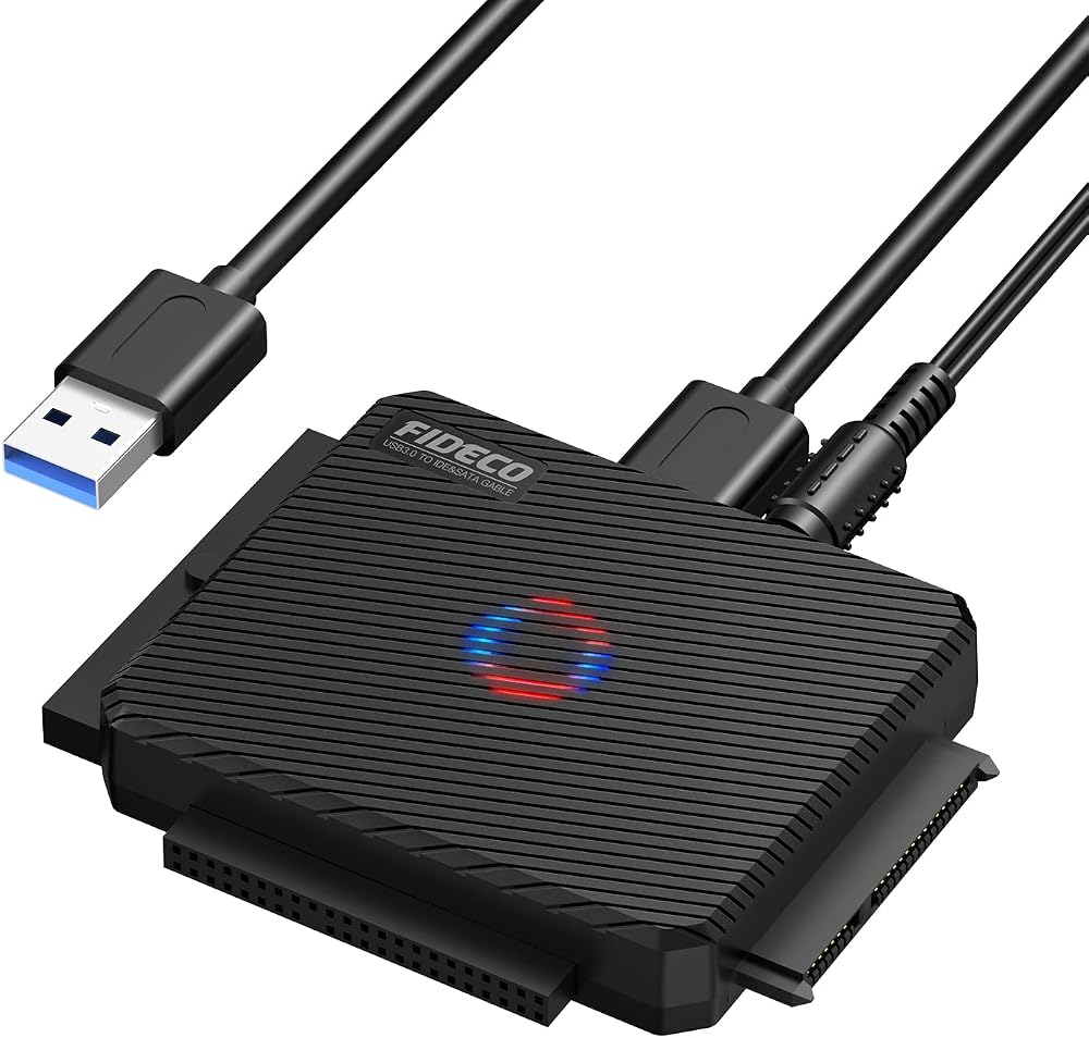 FIDECO USB 3.0 to SATA/IDE Adapter 2.5/3.5 HDD Reader with 12V Power,
