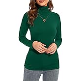 Anyeager Womens Long Sleeve Turtleneck T-Shirts Casual Lightweight Slim Fit Cozy Base Layer Top