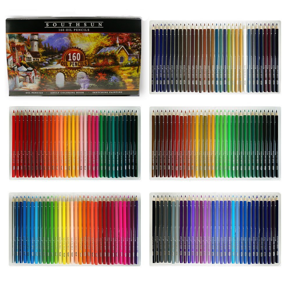 160 Colors Wood Colored Pencils Set Artist Painting Oil Based Pencil