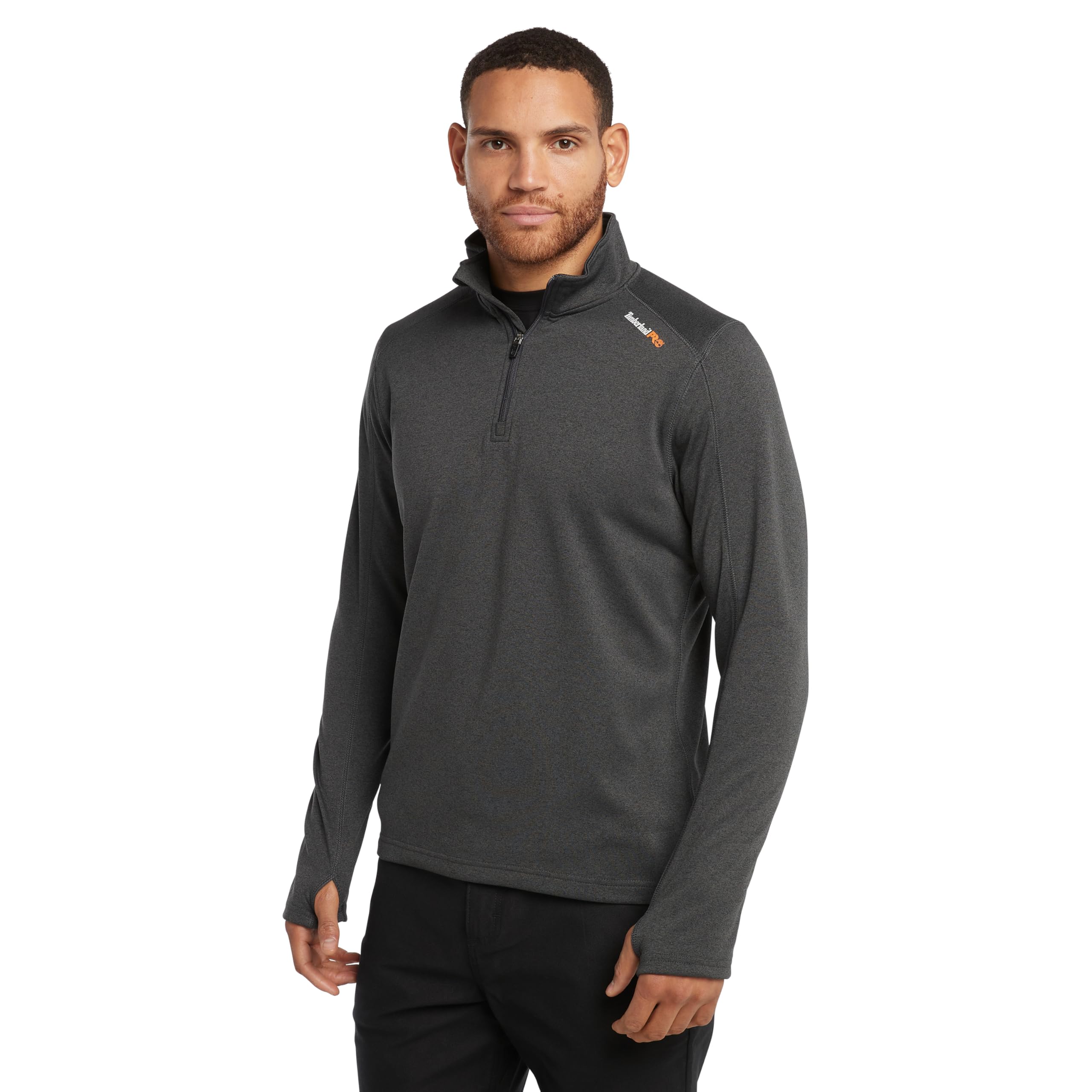 Timberland PRO mens Understory 1/4-zip Fleece Top Sweatshirt, Dark Charcoal Heather, Large US Image