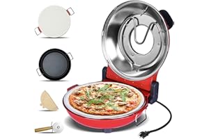 Davivy 12" Pizza Oven Electric Indoor with Stone, Timer, Portable Pizza Maker Machine for Home Countertop, Heats up to 800˚F 
