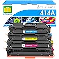 414A Toner Cartridges 4 Pack: MFP M479fdw Compatible Replacement for HP 414A 414X M479fdn M454dn W2020A for HP Color Laserjet Pro MFP M479fdw M454dw Printer Ink High Yield with Chip (K/C/M/Y)