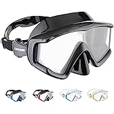 Cressi Perfect View Scuba Diving, Snorkeling Mask in Pure Comfortable Silicone - Available with Different Panoramic Lenses - Liberty Triside: Designed in Italy
