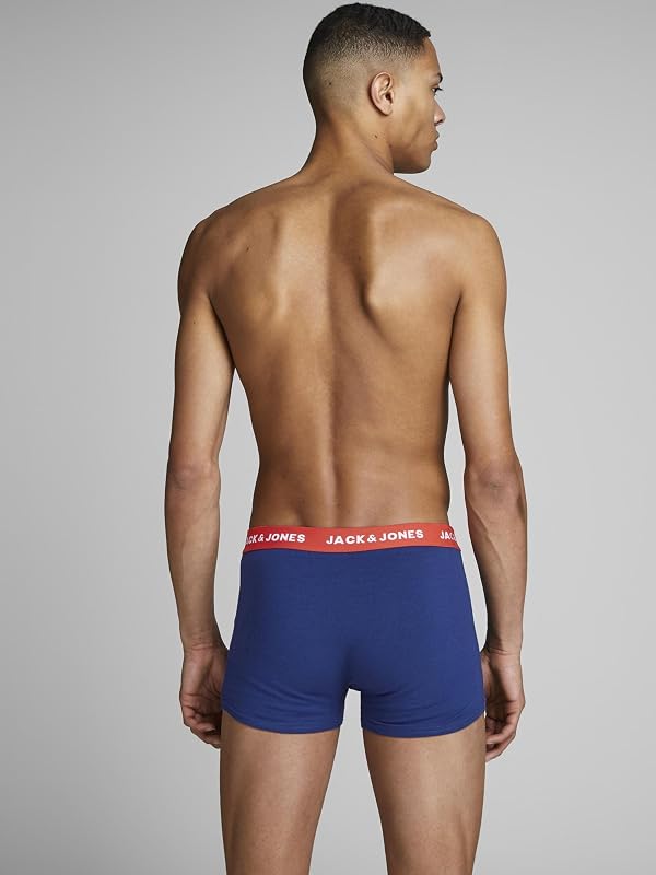 Cuecas boxer masculinas jack & jones jaclee trunks 5 pack, azul (estate blue), xl (pacote de 5)