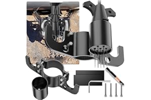 Heavy Duty Aluminum Trailer Towing Chain Organizer with 7-Way RV Plug Holder Cover - Anti-Rust Trailer Chain Holder for 2" & 