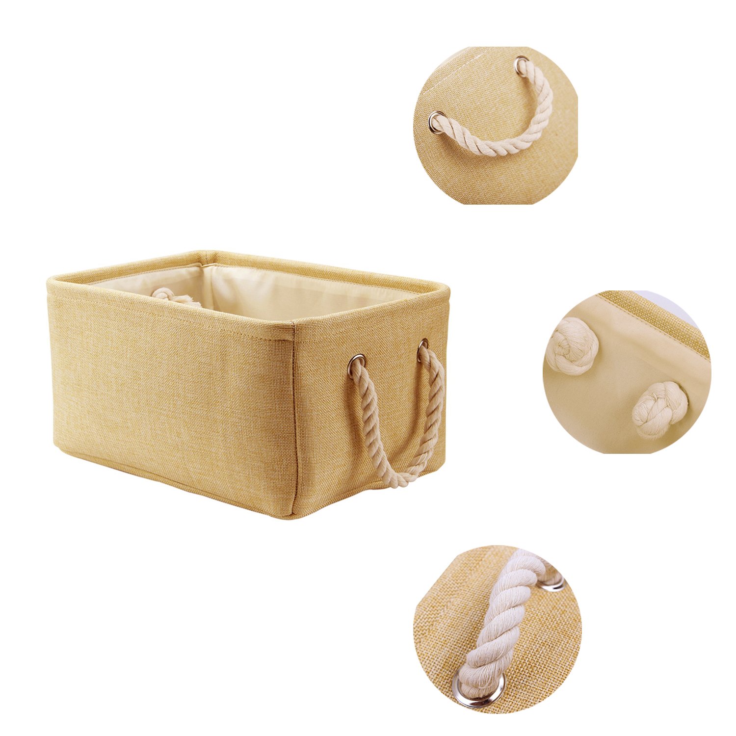 Storage Basket Baby Laundry Basket Toys Box Closet Organizer with Handles,16.1 X 12.2 X 7.9 inch