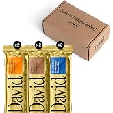 David Variety Pack Protein Bars | 28g Protein | 6 Pack | 0g Sugar | Low Carb &amp; Gluten Free High Protein Bars | High Protein Snack Bars for Post Workout, Travel &amp; On-the-Go Snacking