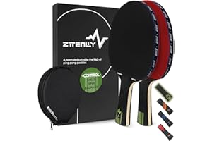ZTTENLLY Ping Pong Paddle with Carbon Technology | Performance-Series,7-ply Finest Blade, Expert Speed/Edge/Balance, Thicker Protector Case | Table Tennis Racket for Professional