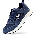 FitVille Men's Walking Shoes Wide Width Diabetic Shoes Orthopedic Sneaker Hook and Loop Running Shoes for Flat Feet Plantar Fasciitis - Rebound Core V7
