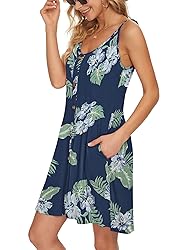 MISFAY Women Summer Spaghetti Strap Button Down V