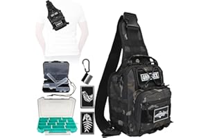 Dovesun Small Fishing Backpack, Waterproof Fly Fishing Sling Pack Tackle Bag with Tackle Boxes