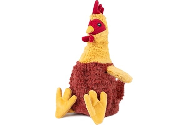 Best Pet Supplies Chicken Crinkle Plush Dog Toys for Interactive Play, Puppy and Senior Indoor Play, Colorful Chicken Toy Sha