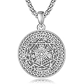 F4DEDAN 925 Sterling Silver Seal of Solomon Pendant Seven Archangels Necklace for Men and Women - Amulet Jewelry Gift