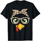 Thanksgiving Outfit for Women Turkey Leopard T-Shirt