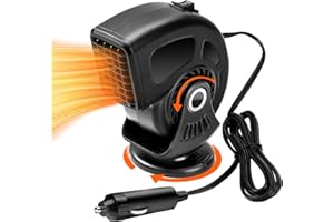 Nauttxon 12V Car Heater- 2 in 1 Heating & Cooling Fast Heating Defrost Defogger- Portable Car Heater that Plugs into Cigarette Lighter- Defroster for Car Windshield Dashboard Car/SUV/Taxis