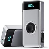 5-in-1 Portable Charger for iPhone,40800mAh Power Bank Built-in Retractable Cable and iWatch Charger,25W PD QC4.0 Fast Charging Battery Pack,Travel Essential Phone Charger for iPhone 17/16/15,Android