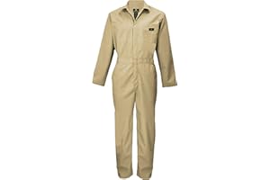 Natural Uniforms Mens Long Sleeve Zip Up Twill Coverall, Stain and Wrinkle Resistant
