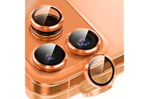 AFENGBOX 2 Pack Camera Lens Protector for iPhone 17 Pro Max/17 Pro 2025,9H Tempered Glass Scratch Resistant Metal Ring Camera Cover,Case Friendly Camera Screen Protector Accessories,Orange