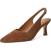 Mostrin Kitten Heels for Women Slingback Pointed Closed Toe Heels Women's Pumps Shoes for Wedding, Party, Commuting