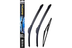 PEJIEDAS 3 x OEM Wiper Blades, Replacement Wiper Blades for Jeep Wrangler 2007-2017, (15“ & 15” Front Wipers + 13” Rear Wiper Blades)