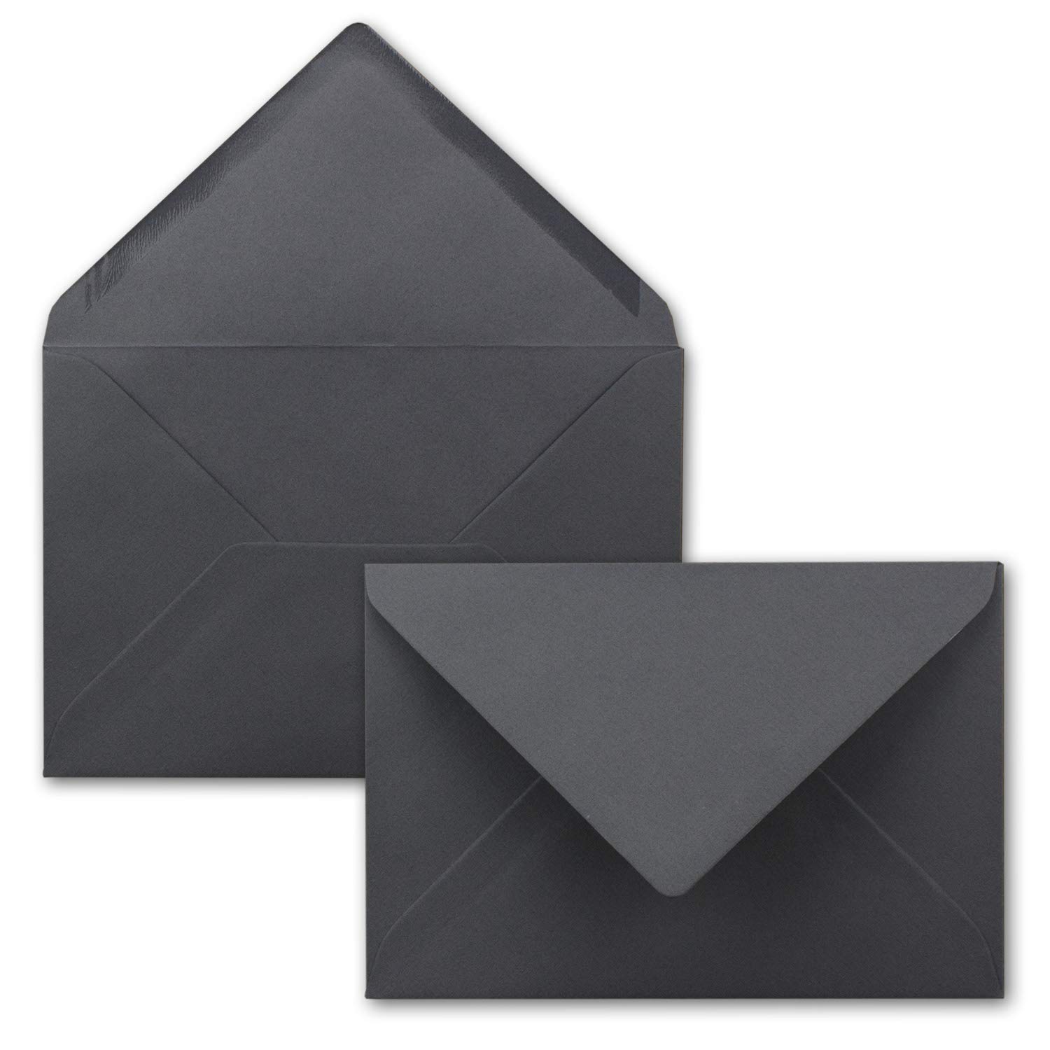 NEUSER PAPIER 50 ribbed envelopes DIN B6 - slate grey - 80 g/m² - 17.6 x 12 cm - wet glue - Brand: