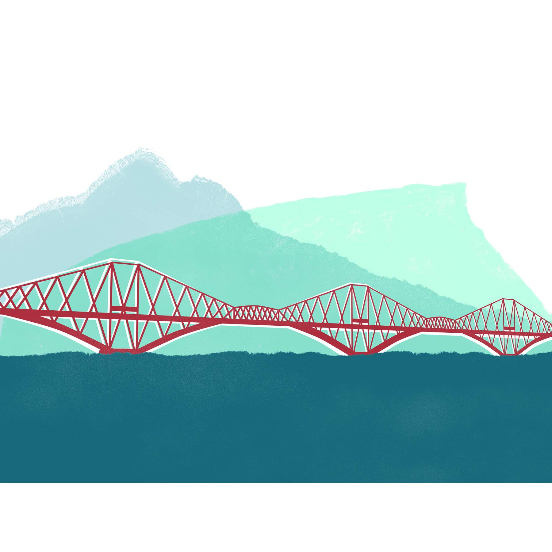 Scotland Edinburgh Forth Rail Arthurs Seat Large Canvas Wall Art Print