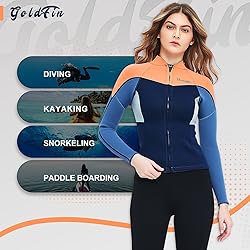 GoldFin Wetsuit Top Women, 2mm Wetsuits Jacket Long