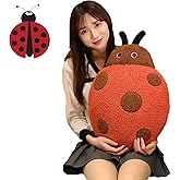 20 Inches Ladybug Stuffed Animal Hugging Back Pillow Ladybird Plush Cushion | Pass ASTM F963 | Safe Polyester Fill | Skin-friendly | No Loose Parts | Machine-wash | Sturdy Stitched | Durable | Ideal Gift