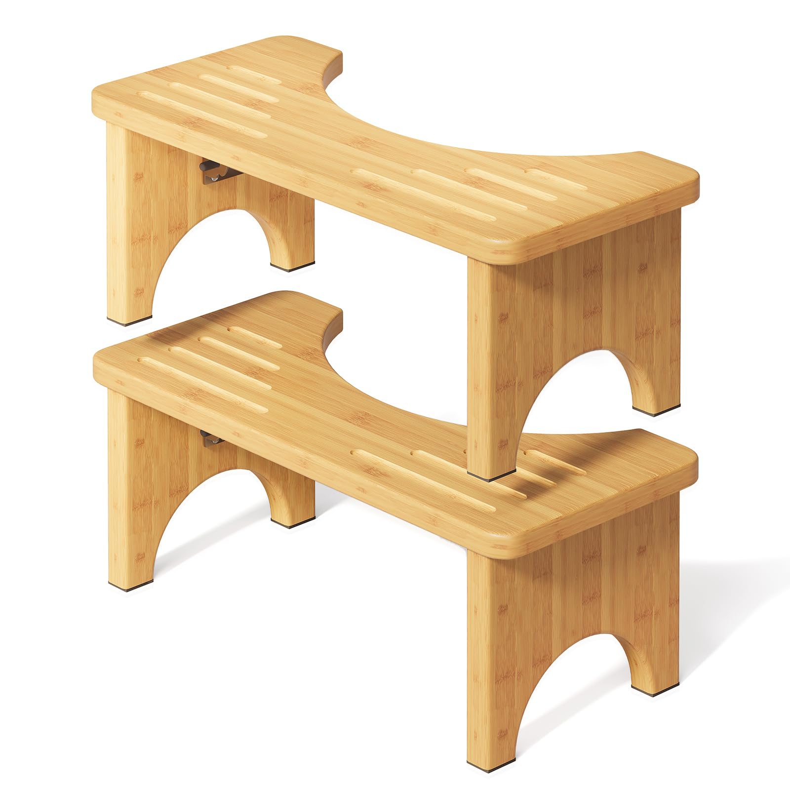 Photo 1 of ***MAJOR DAMAGE***BROKEN LEG*** Osivaes 2 Pack Toilet Poop Stool Adult, Wood Squat Potty Stool for Adults, Foldable Bamboo Toilet Stool Squat for Travel Size, Wooden Toilet Bathroom Step, Portable for Pooping***MAJOR DAMAGE***BROKEN LEG***