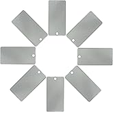 StayMax Engraving Blanks Stamping Blanks Stainless Steel Rectangle Blank Tags 6x3CM 25 Pack