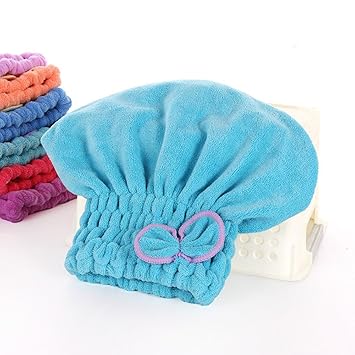 Happyit Ultrafeine Faser Fliege Weichen Haartrockenkappe Hut Kopf Handtuch Super Magie Absorbieren für frauen Mädchen dame Ba