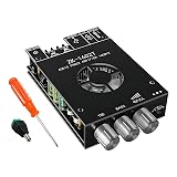 Bluetooth 5.0 Audio Stereo Amplifier Board,160*W HiFi 2.1 Channel Mini Amp Module with Treble & Bass Control with AUX and USB Input,DC 15-36 V for DIY Home Speakers