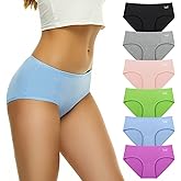Benirap Womens Underwear Soft Cotton Hipster Panties Breathable Briefs 5 or 6 Pack