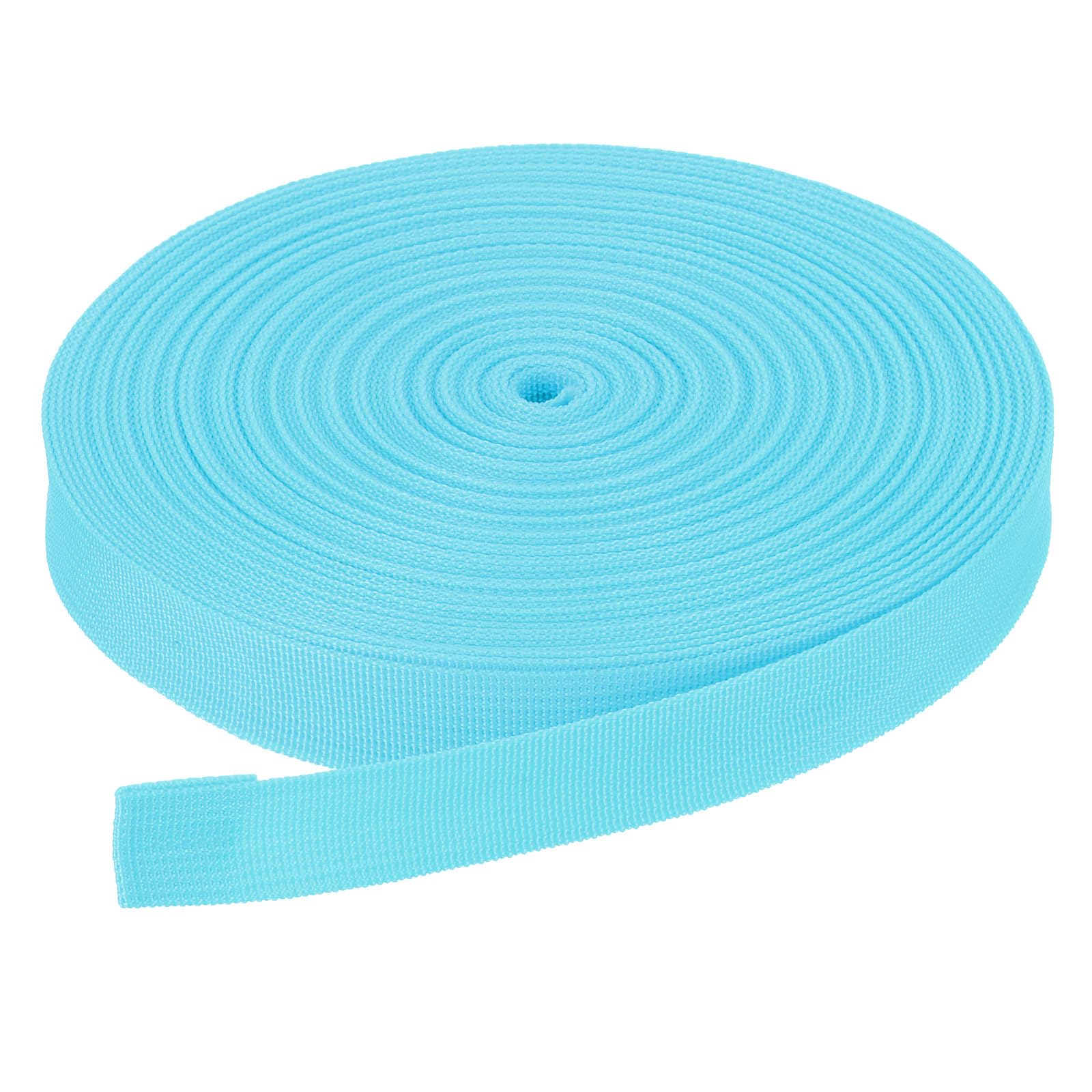 DMiotech 25 Yard x 1 Inch Width Nylon Webbing Strap Poly Flat Webbing Strapping for DIY Craft Backpack Strapping Sewing, Outdoor Gear Repair, Light Blue